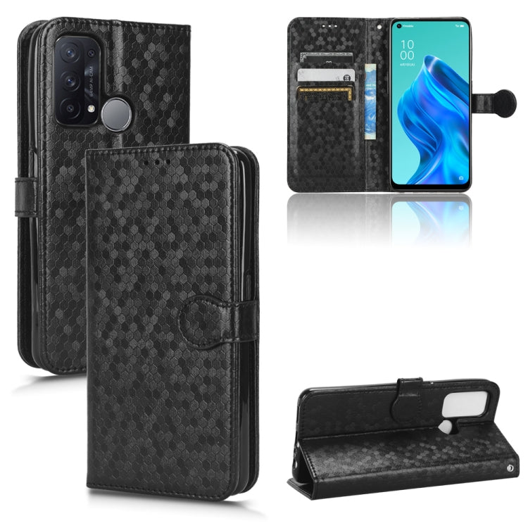 For OPPO Reno5 A Honeycomb Dot Texture Leather Phone Case