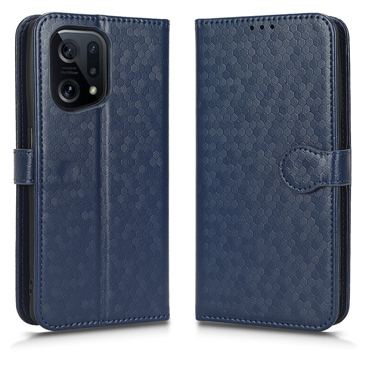 For OPPO Find X5 Honeycomb Dot Texture Leather Phone Case