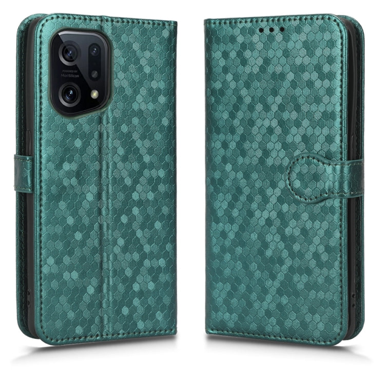 For OPPO Find X5 Honeycomb Dot Texture Leather Phone Case