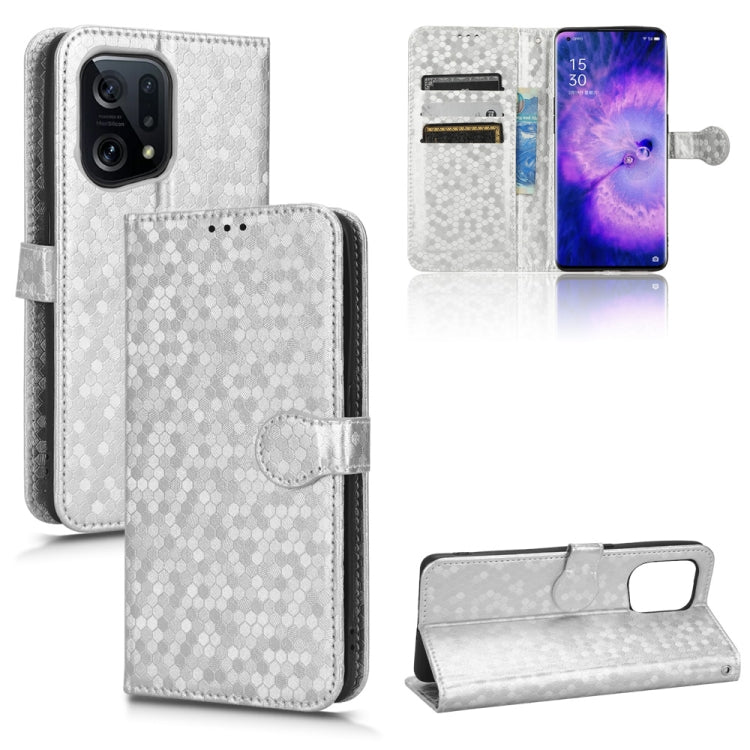 For OPPO Find X5 Honeycomb Dot Texture Leather Phone Case