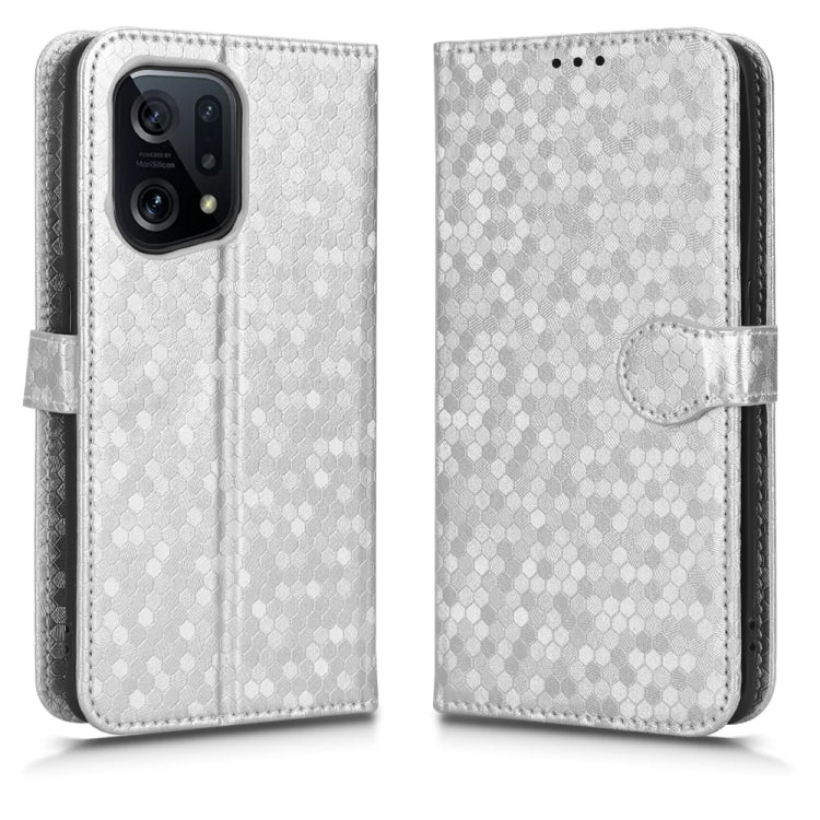For OPPO Find X5 Honeycomb Dot Texture Leather Phone Case