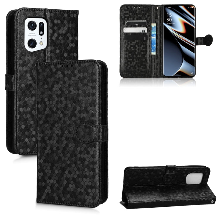 For OPPO Find X5 Pro Honeycomb Dot Texture Leather Phone Case