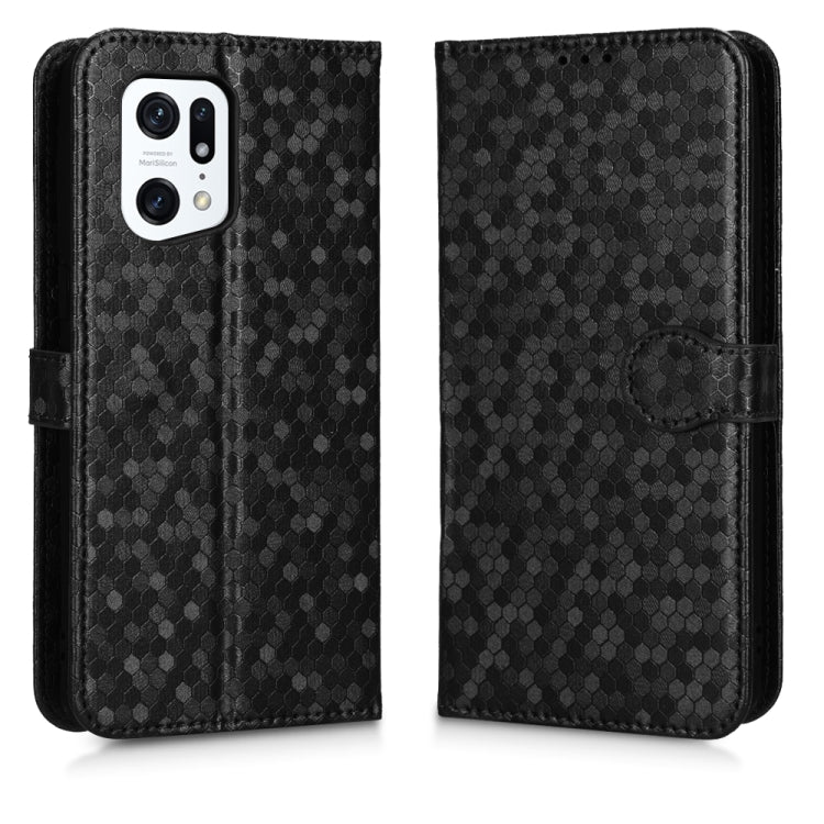For OPPO Find X5 Pro Honeycomb Dot Texture Leather Phone Case