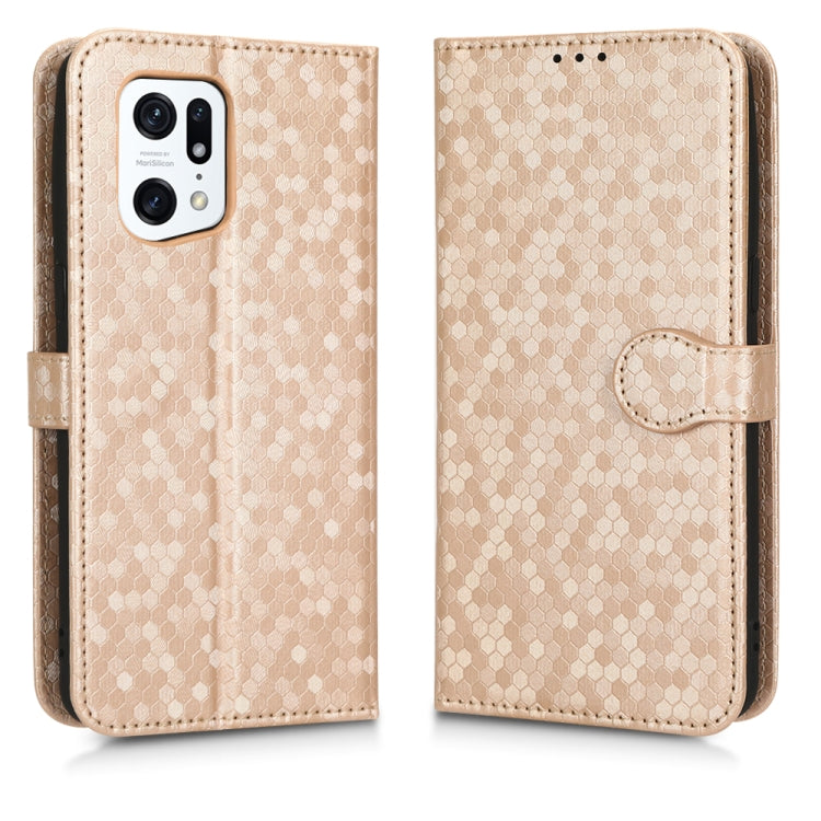 For OPPO Find X5 Pro Honeycomb Dot Texture Leather Phone Case