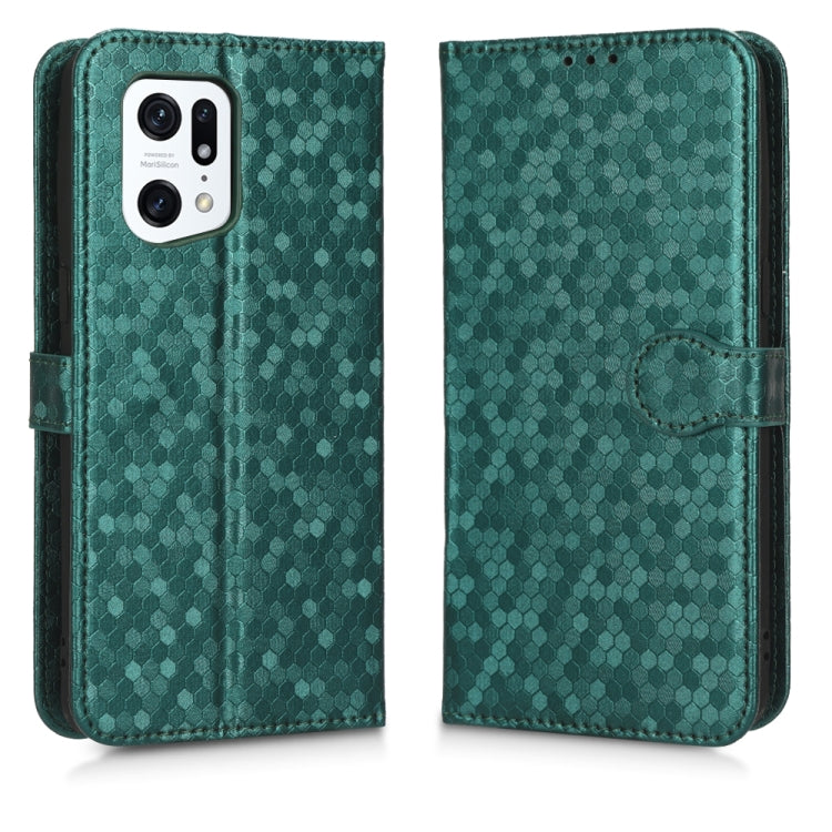 For OPPO Find X5 Pro Honeycomb Dot Texture Leather Phone Case