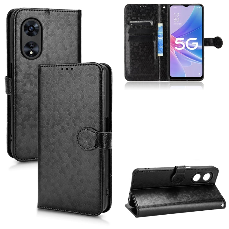 For OPPO A97 5G Honeycomb Dot Texture Leather Phone Case