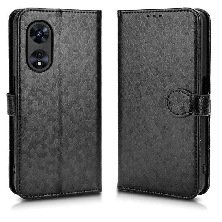 For OPPO A97 5G Honeycomb Dot Texture Leather Phone Case