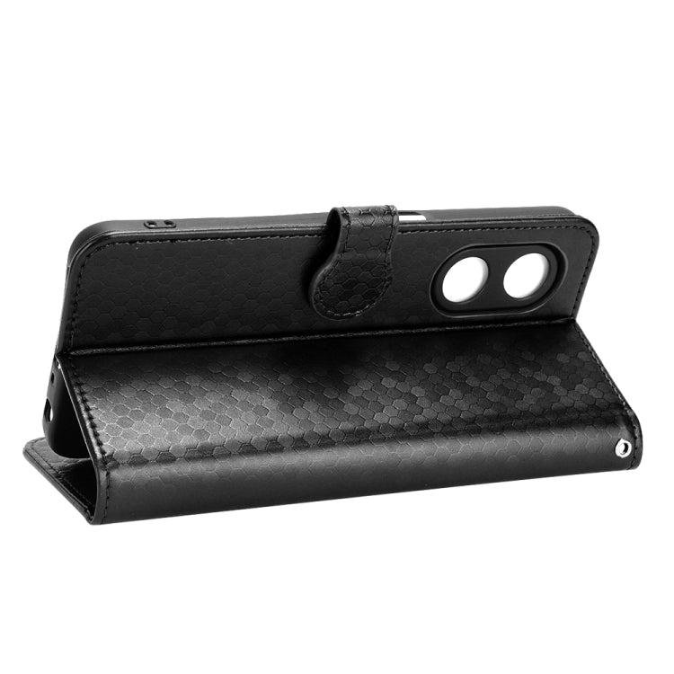 For OPPO A97 5G Honeycomb Dot Texture Leather Phone Case