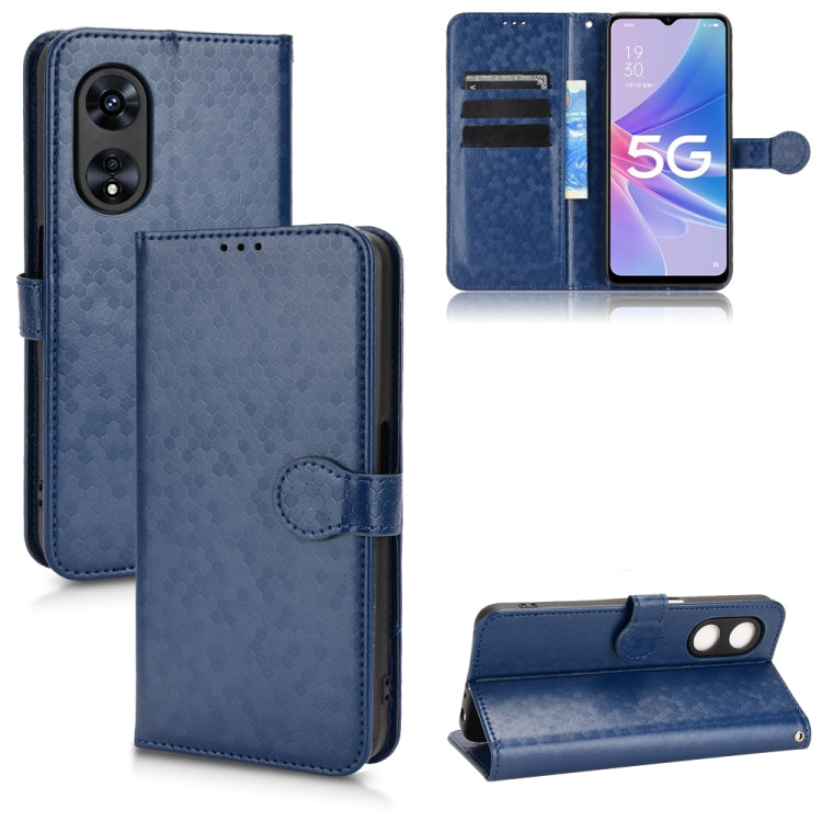 For OPPO A97 5G Honeycomb Dot Texture Leather Phone Case