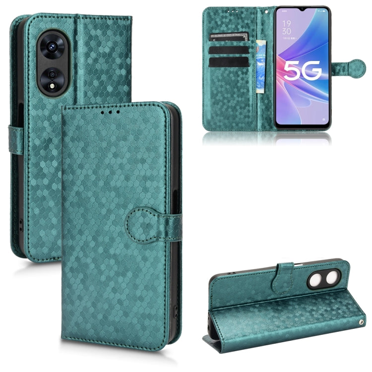 For OPPO A97 5G Honeycomb Dot Texture Leather Phone Case