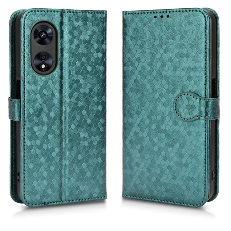 For OPPO A97 5G Honeycomb Dot Texture Leather Phone Case