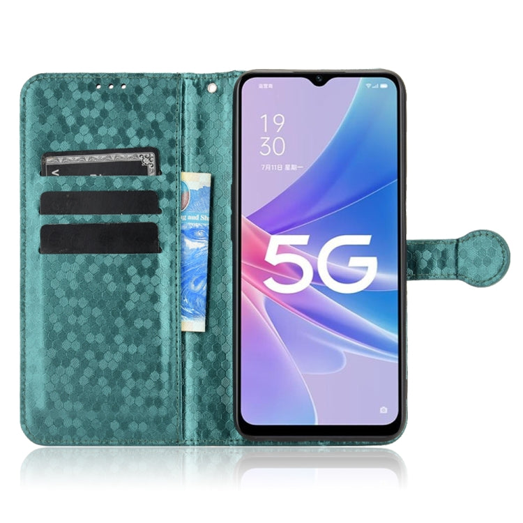 For OPPO A97 5G Honeycomb Dot Texture Leather Phone Case