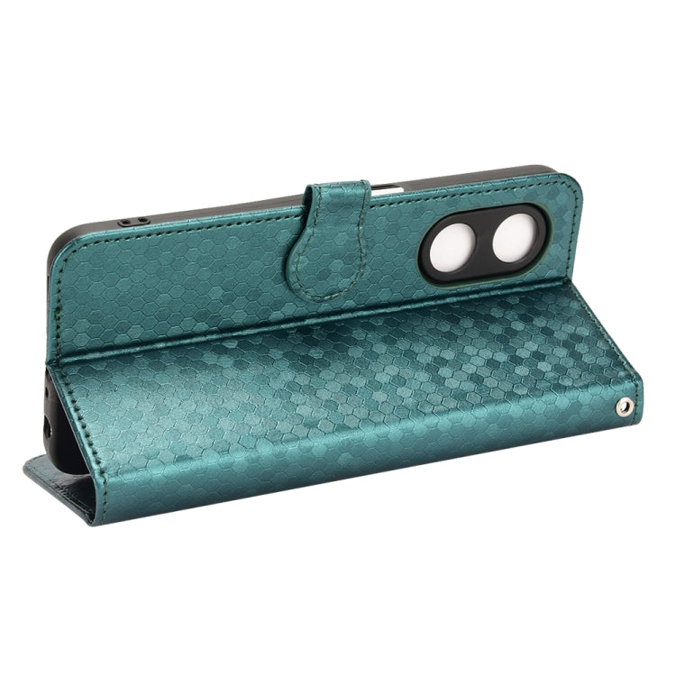 For OPPO A97 5G Honeycomb Dot Texture Leather Phone Case