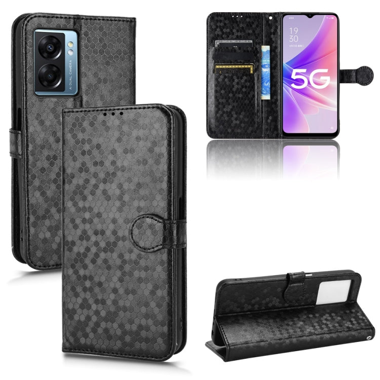 For OPPO A57 5G Honeycomb Dot Texture Leather Phone Case
