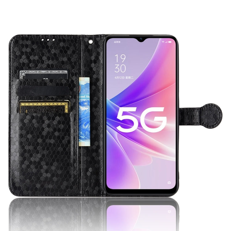 For OPPO A57 5G Honeycomb Dot Texture Leather Phone Case