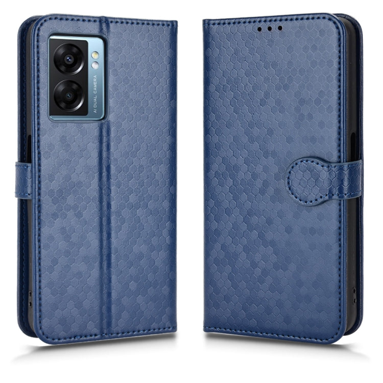 For OPPO A57 5G Honeycomb Dot Texture Leather Phone Case
