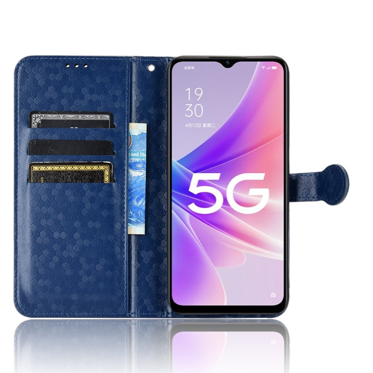For OPPO A57 5G Honeycomb Dot Texture Leather Phone Case