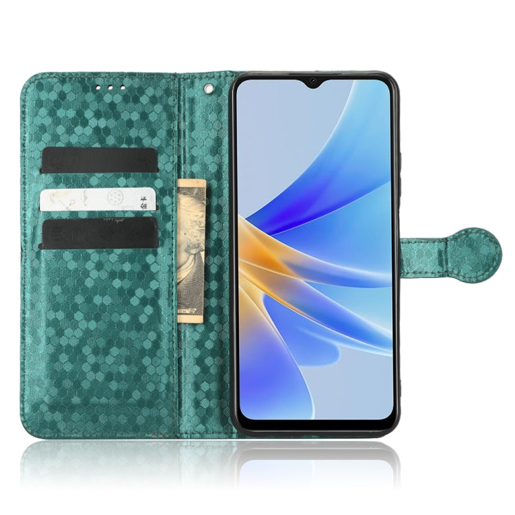 For OPPO A17 Honeycomb Dot Texture Leather Phone Case