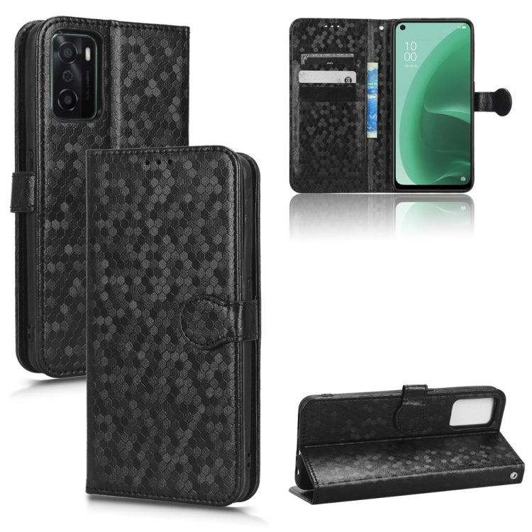 For OPPO A55s 5G / CPH2309 Honeycomb Dot Texture Leather Phone Case