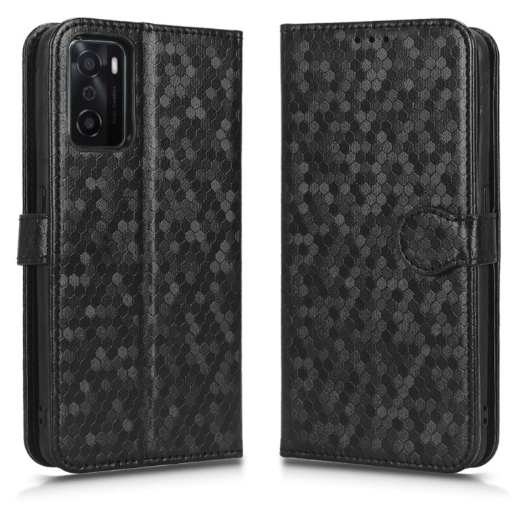 For OPPO A55s 5G / CPH2309 Honeycomb Dot Texture Leather Phone Case