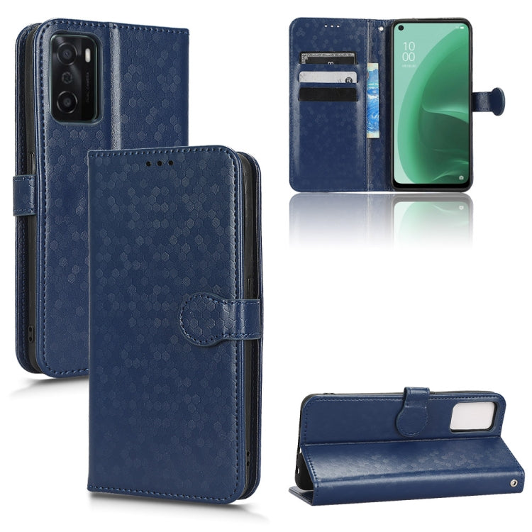 For OPPO A55s 5G / CPH2309 Honeycomb Dot Texture Leather Phone Case