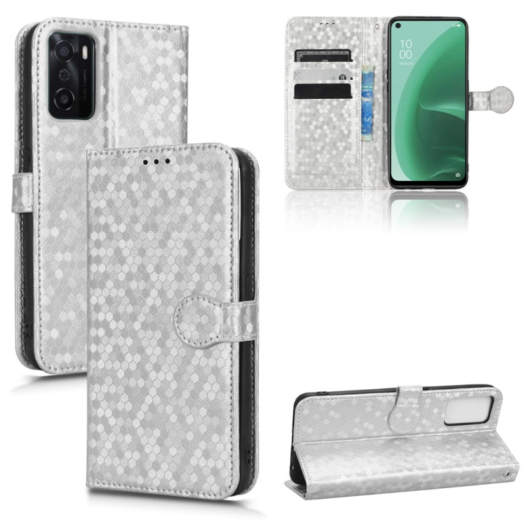 For OPPO A55s 5G / CPH2309 Honeycomb Dot Texture Leather Phone Case
