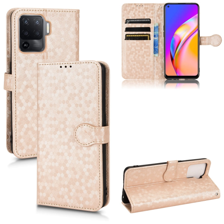 For OPPO A94 4G Honeycomb Dot Texture Leather Phone Case
