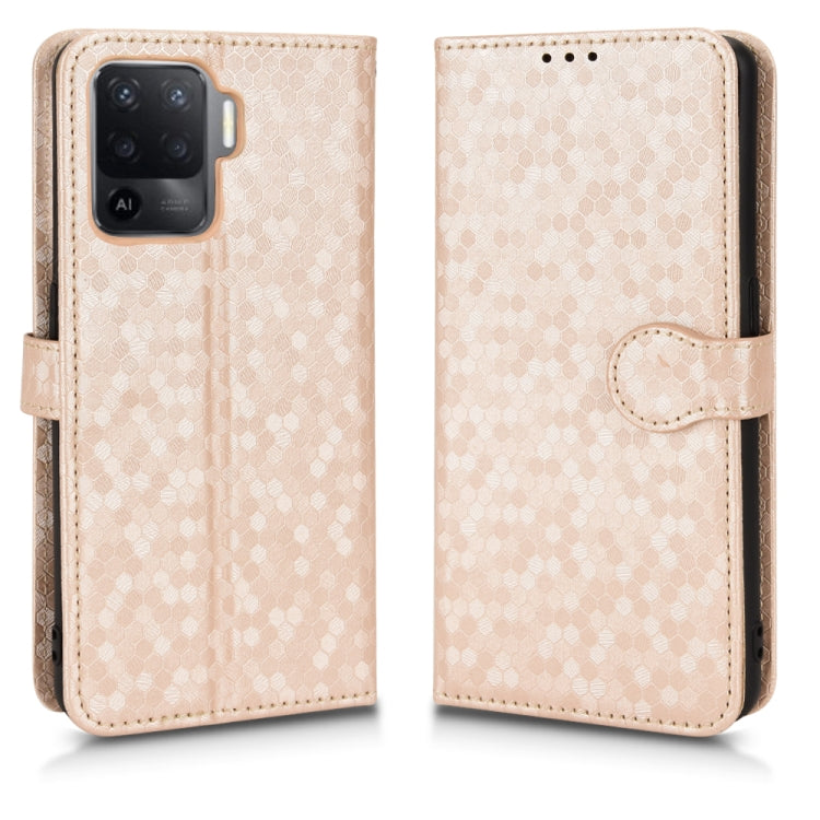 For OPPO A94 4G Honeycomb Dot Texture Leather Phone Case