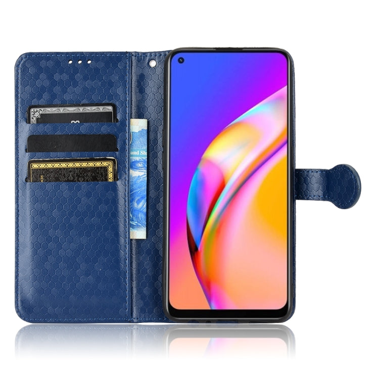 For OPPO A94 4G Honeycomb Dot Texture Leather Phone Case