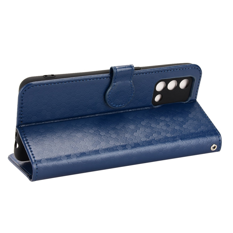 For OPPO F19 4G / A74 4G Honeycomb Dot Texture Leather Phone Case