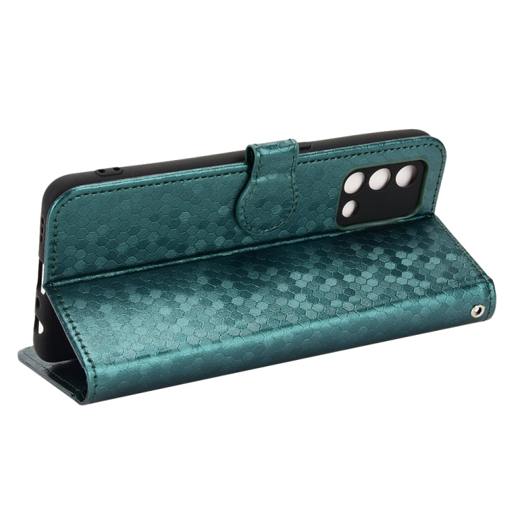 For OPPO F19 4G / A74 4G Honeycomb Dot Texture Leather Phone Case