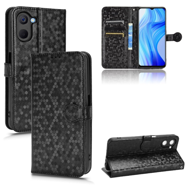 For Realme V20 5G Honeycomb Dot Texture Leather Phone Case