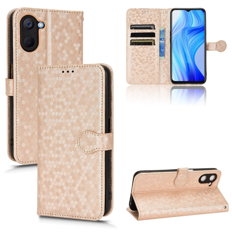 For Realme V20 5G Honeycomb Dot Texture Leather Phone Case