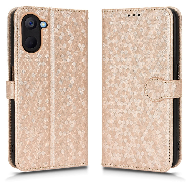 For Realme V20 5G Honeycomb Dot Texture Leather Phone Case