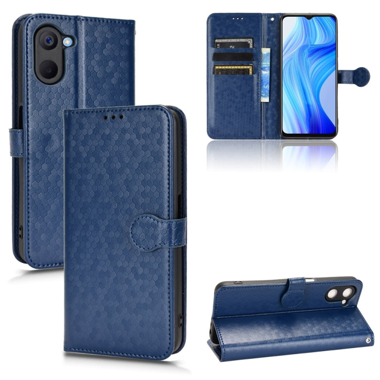 For Realme V20 5G Honeycomb Dot Texture Leather Phone Case