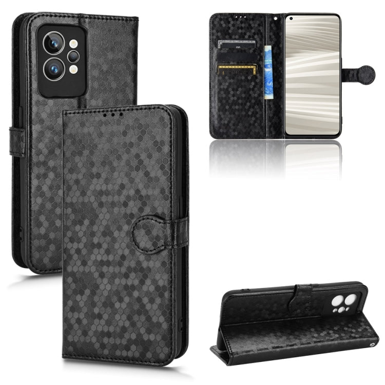 For Realme GT2 Pro Honeycomb Dot Texture Leather Phone Case