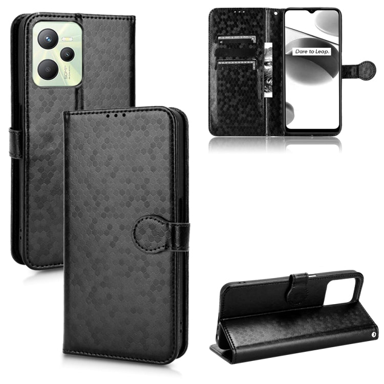 For Realme C35 Honeycomb Dot Texture Leather Phone Case