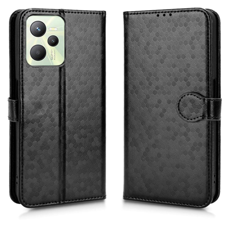 For Realme C35 Honeycomb Dot Texture Leather Phone Case