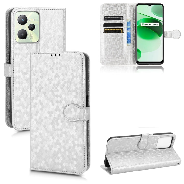 For Realme C35 Honeycomb Dot Texture Leather Phone Case