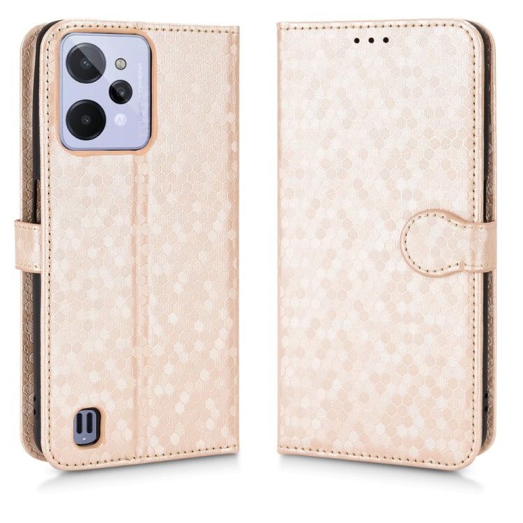 For Realme C31 Honeycomb Dot Texture Leather Phone Case