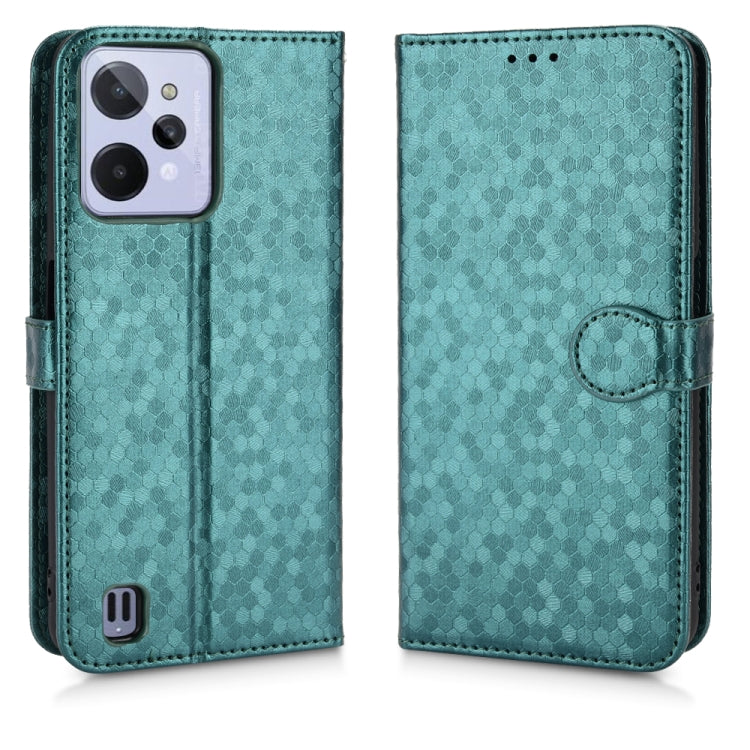 For Realme C31 Honeycomb Dot Texture Leather Phone Case
