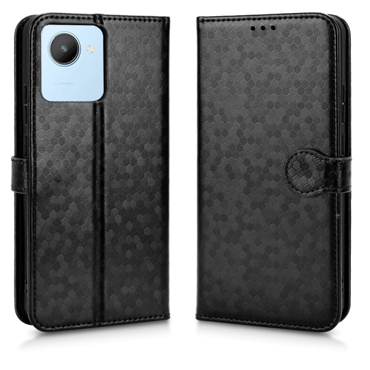 For Realme C30 4G Honeycomb Dot Texture Leather Phone Case