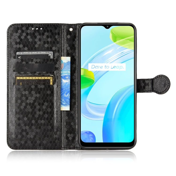For Realme C30 4G Honeycomb Dot Texture Leather Phone Case