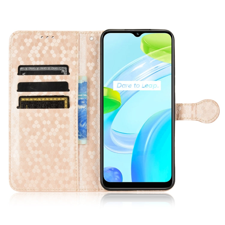 For Realme C30 4G Honeycomb Dot Texture Leather Phone Case