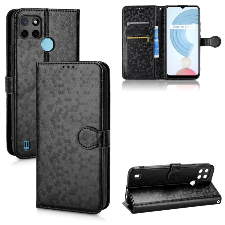 For Realme C21Y Honeycomb Dot Texture Leather Phone Case