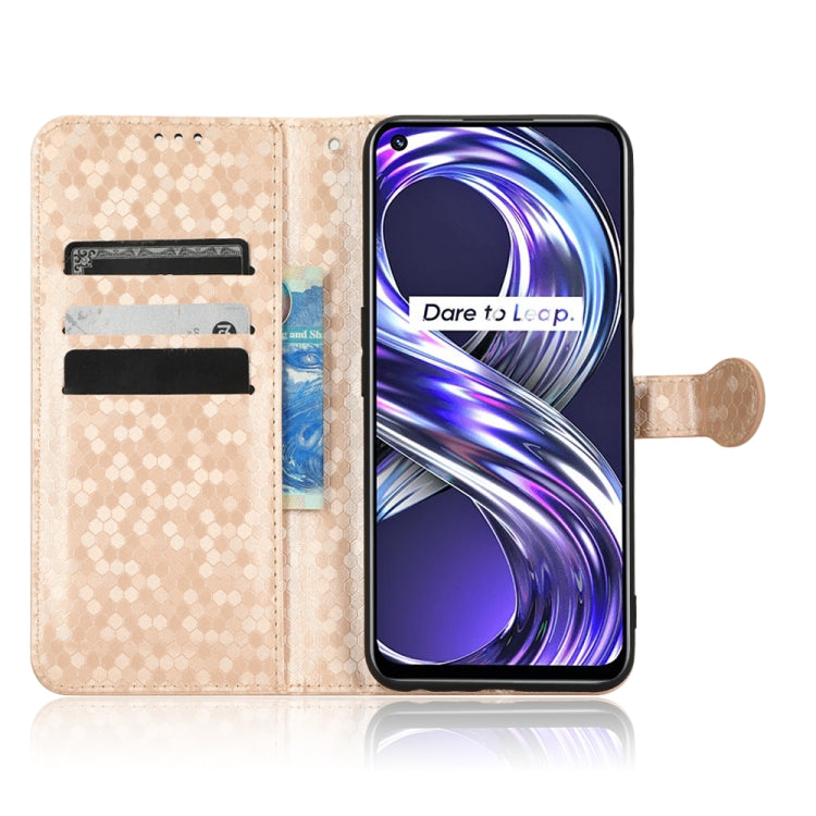 For Realme 8i Honeycomb Dot Texture Leather Phone Case