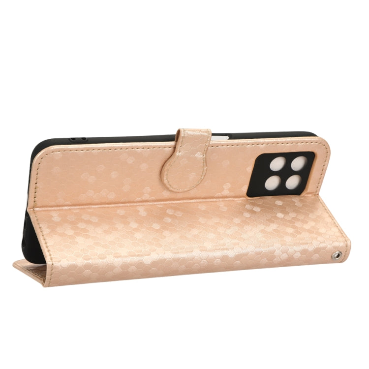 For Realme 8i Honeycomb Dot Texture Leather Phone Case