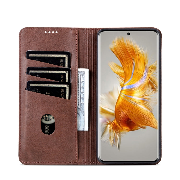 For Huawei Mate 50 / Mate 50E AZNS Magnetic Calf Texture Flip Leather Phone Case
