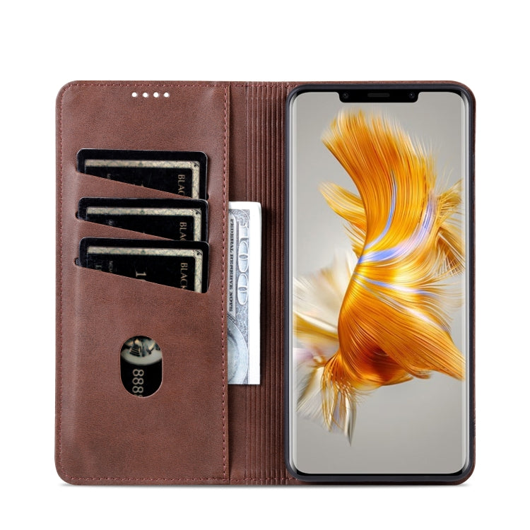 For Huawei Mate 50 Pro AZNS Magnetic Calf Texture Flip Leather Phone Case