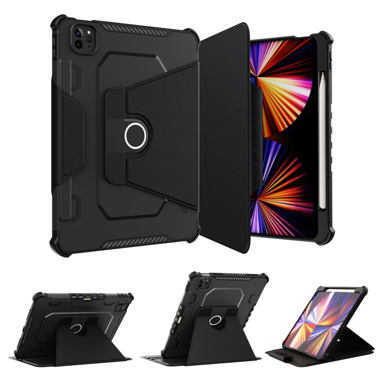 360 Degree Rotating Armored Smart Tablet Leather Case For iPad Pro 11 inch 2022/2021/2020/2018 / Air5 2022/Air4 2020